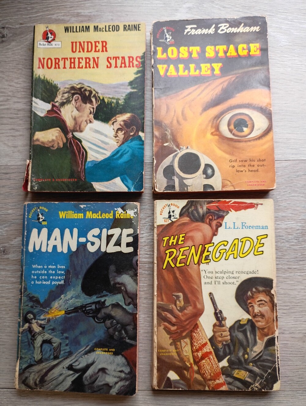 1940's Western Paperbacks Books Lot of 4 By Pocket Books